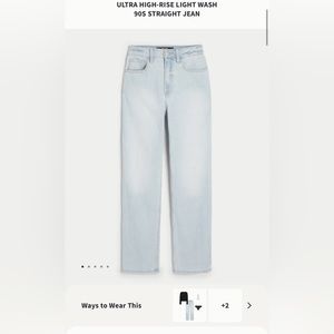 Hollister Ultra High-Rise Light Wash 90’s Straight Jeans.